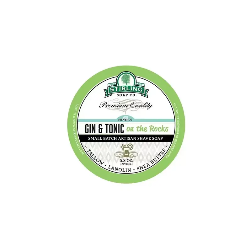 Stirling Soap Co Shaving Soap Gin & Tonic on the rocks 170ml
