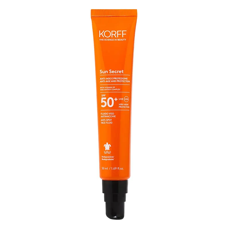 Sun Secret Fluido Viso Antimacchie SPF50+ KORFF | Pinalli