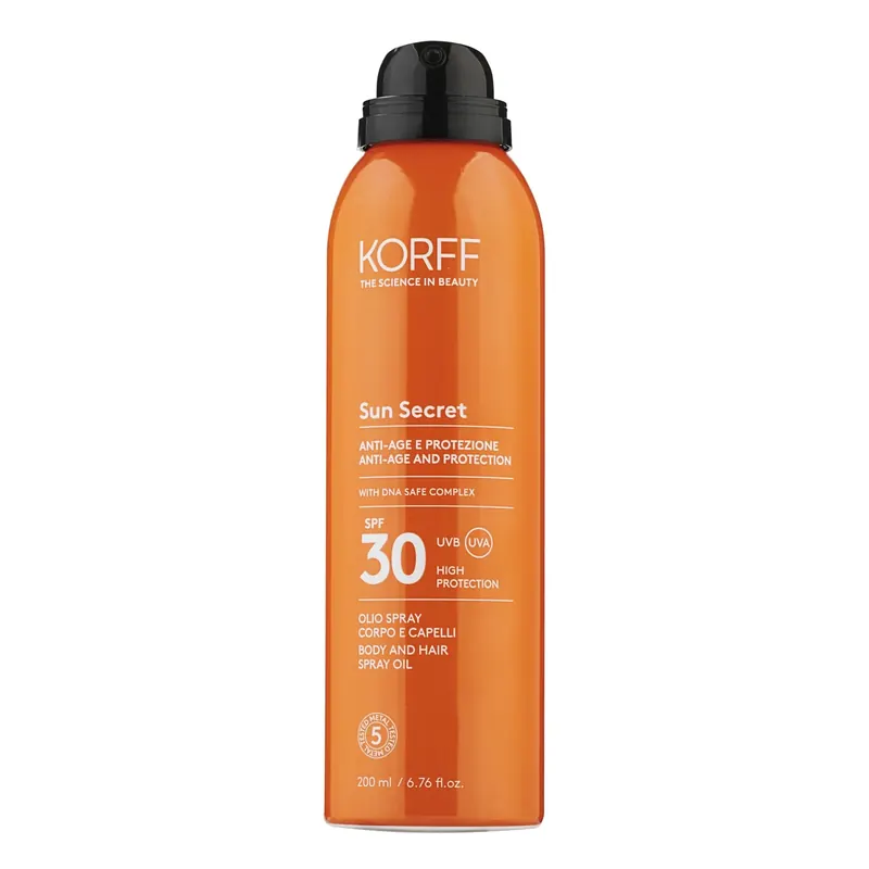 Sun Secret Olio Spray Corpo e Capelli SPF30 KORFF | Pinalli