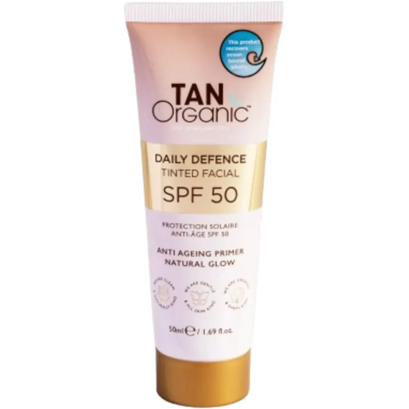 TAN Organic Tinted Facial Daily Defence SPF 50, 50 ml