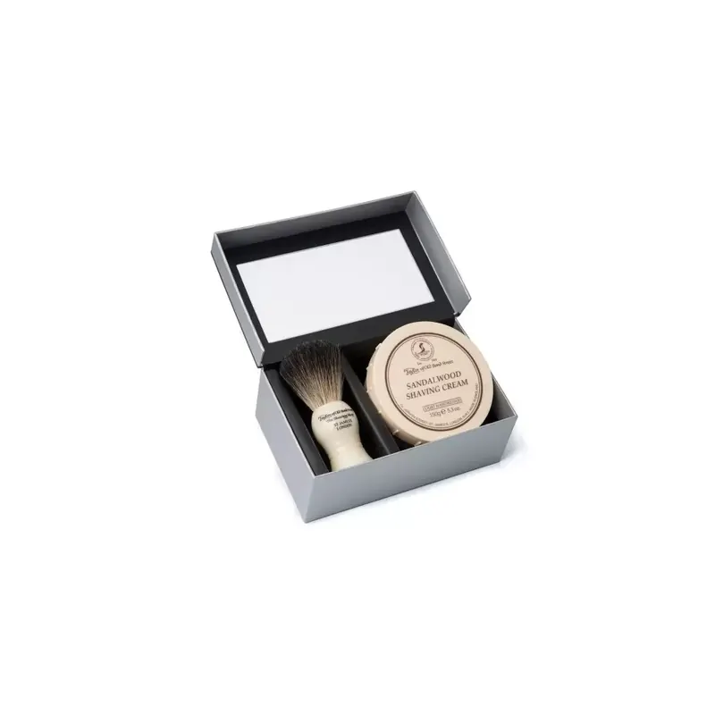 Taylor Of Old Bond Street Pure Badger Brush & Sandalwood Bowl Gift Box Set