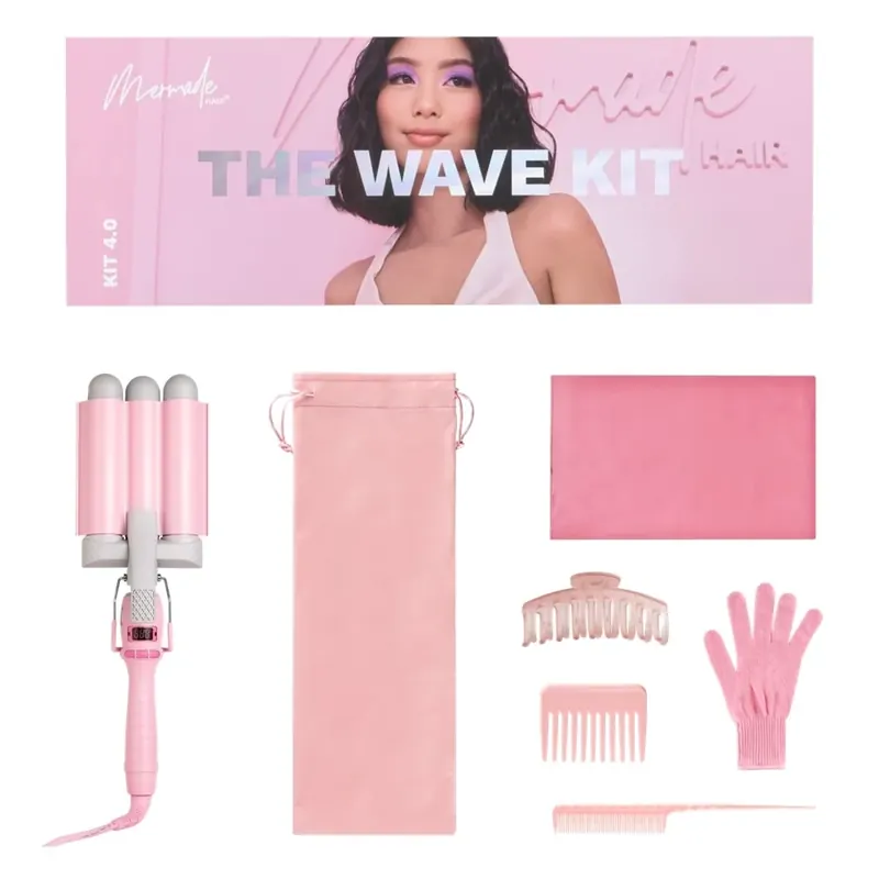The Waver Kit - Triple Waver Pink MERMADE HAIR | Pinalli