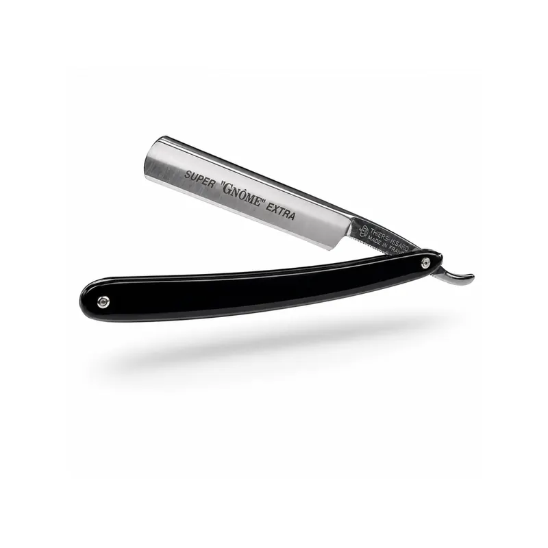Thiers Issard 3/8 Straight Razor Super Gnome Black Plastic