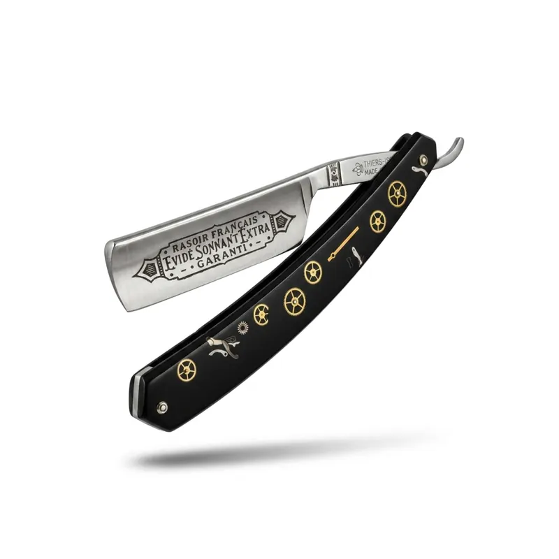 Thiers Issard Straight Razor 6/8 1196 Inlay Sonnat Extra Black Mecanism