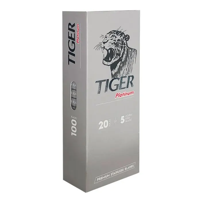 Tiger Platinum 100 lamette da barba confezione a colonna PLR