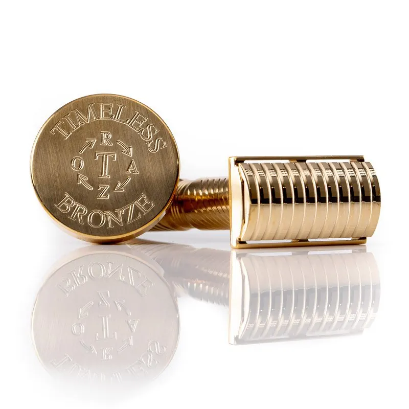 Timeless rasoio di sicurezza gap 0.38 in bronzo con stand