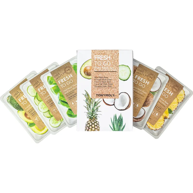 Tonymoly Fresh To Go Sheet Mask Set, 5 pezzi