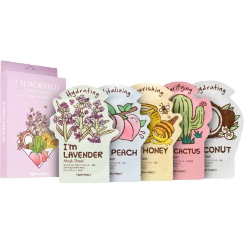 Tonymoly I'm Worth It Face Mask Set, 5 pezzi