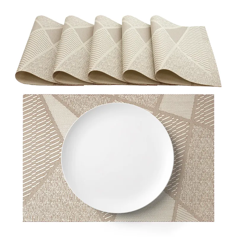 Tovagliette americane lavabili in PVC Beige 30x45cm 6 pezzi