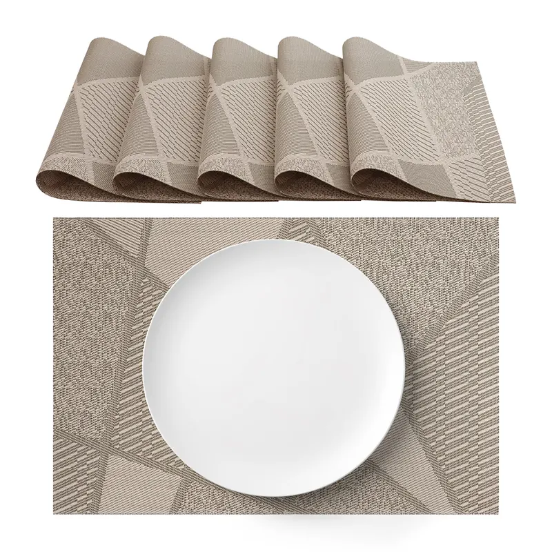 Tovagliette americane lavabili in PVC Tortora 30x45cm 6 pezzi