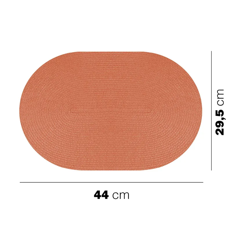 Tovagliette ovali intrecciate 44×29,5cm in PP Arancione 6 pezzi