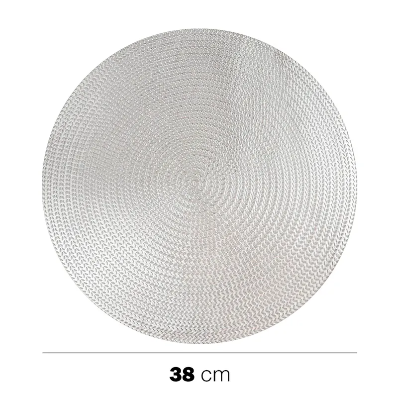 Tovagliette ovali intrecciate 44×29,5cm in PP Argento 6 pezzi