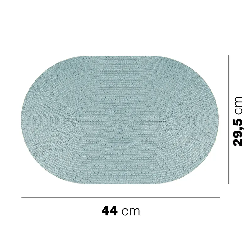 Tovagliette ovali intrecciate 44×29,5cm in PP Ocean Blue 6 pezzi
