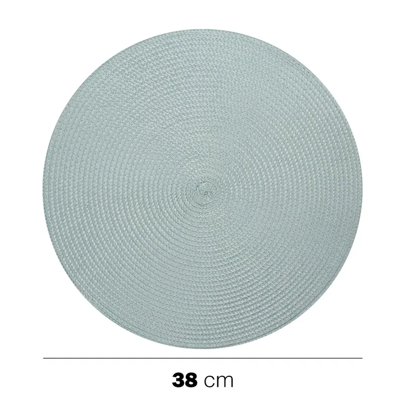 Tovagliette rotonde intrecciate 38cm in PP Azzurro pastello 6 pezzi