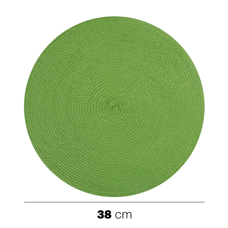 Tovagliette rotonde intrecciate 38cm in PP Verde Lime 6 pezzi