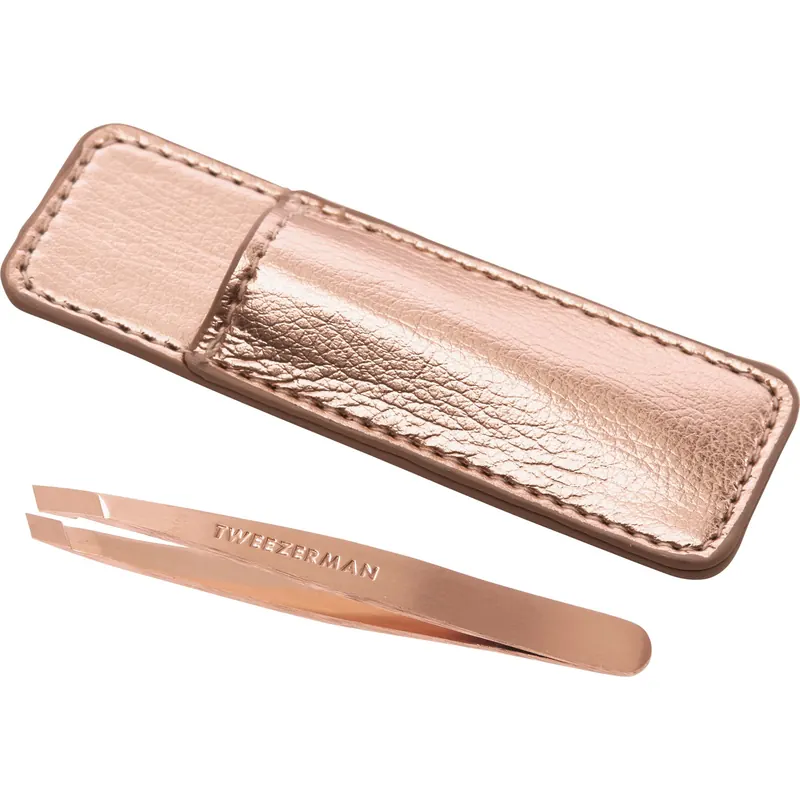 Tweezerman Rose Gold Mini Slant Tweezer & Case