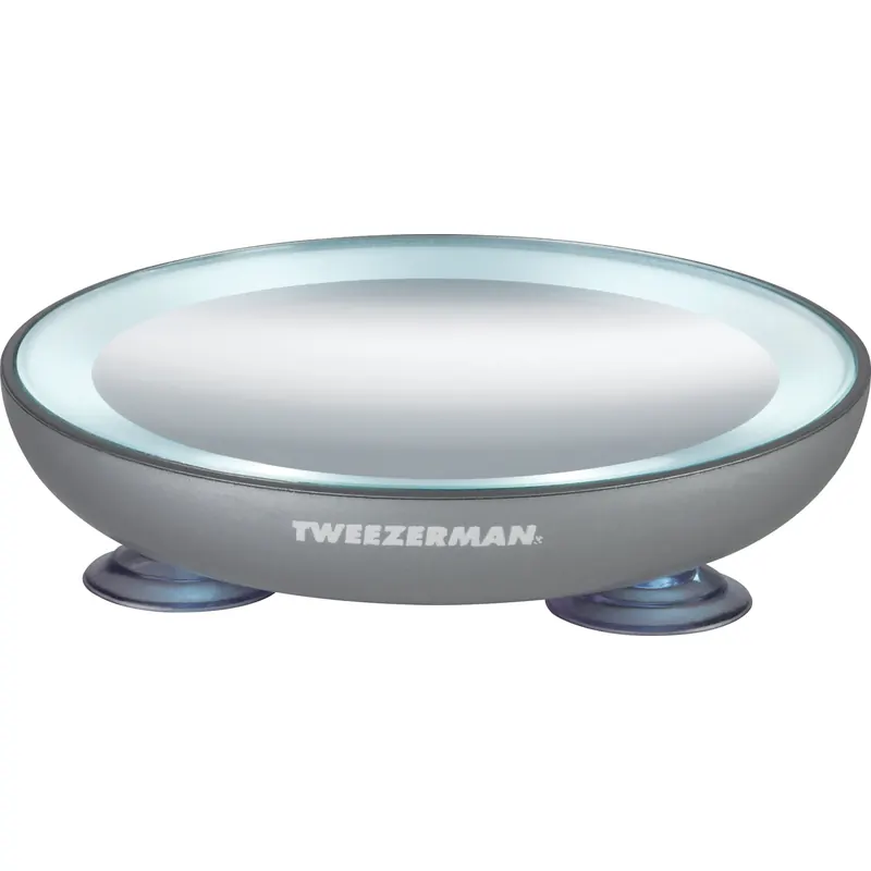 Tweezerman Tweezermate 15x Lighted Mirror, Silver