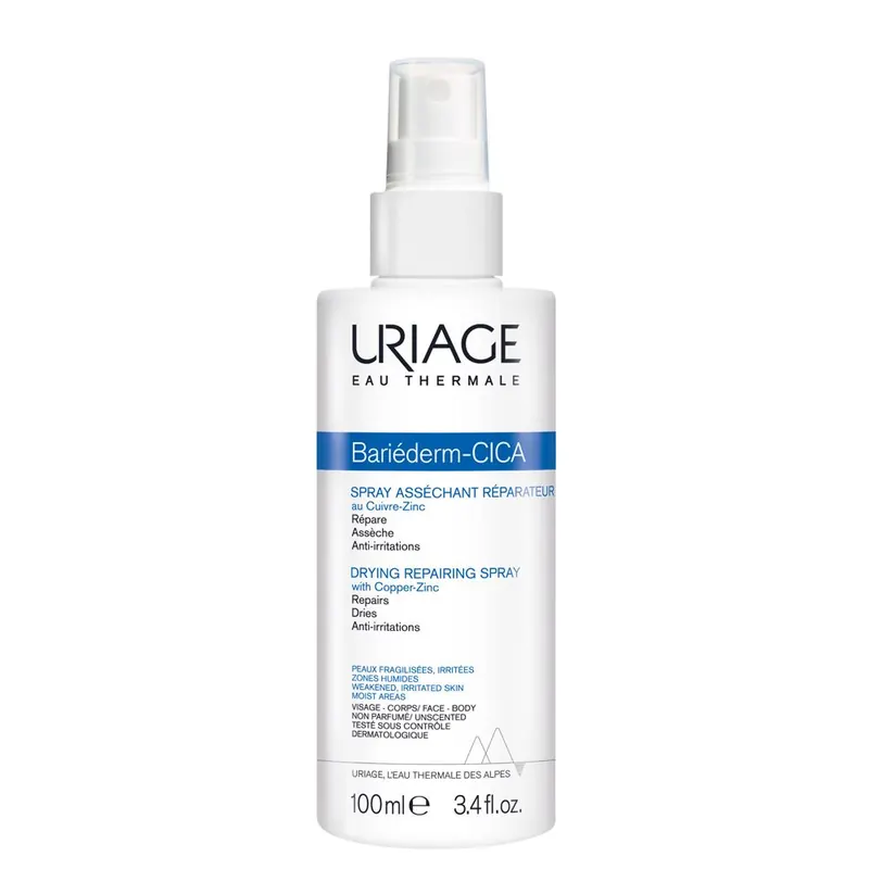 URIAGE BARIEDERM CICA Spray assorbente riparatore, pelle irritata, zone umide, viso e corpo