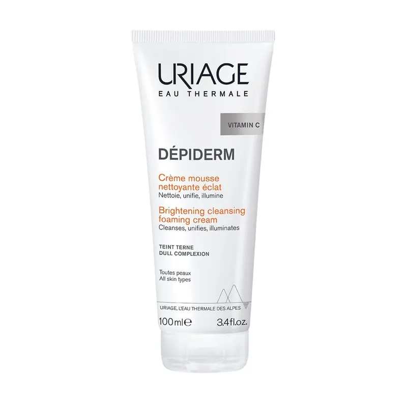 URIAGE DEPIDERM Crema mousse detergente viso anti-macchie illuminante, con Niacinamide