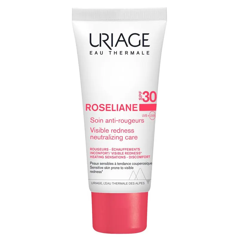 URIAGE ROSELIANE Crema anti-rossori idratante, lenitiva e protettiva SPF30, couperose, rosacea