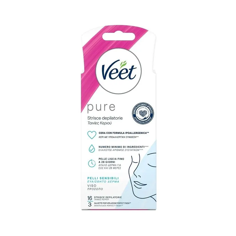 Veet Pure Strisce Depilatorie Viso