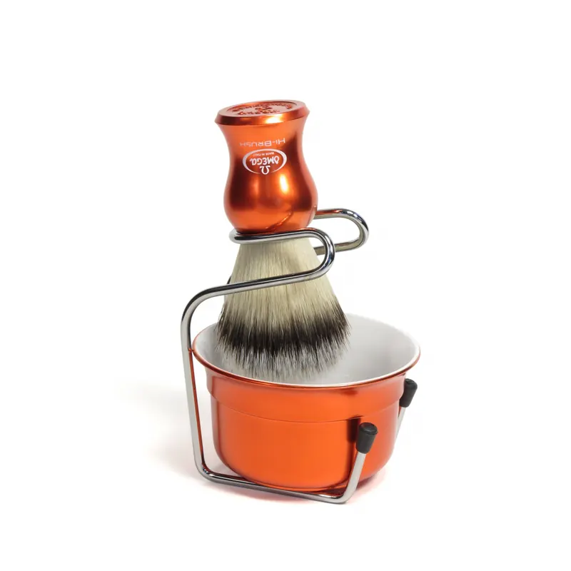 Via Barberia Synthetic Shaving Brush, Bowl & Stand.