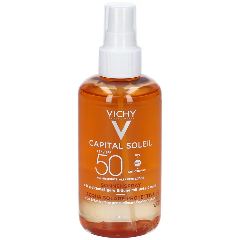 Vichy Capital Soleil Acqua Solare Protettiva Abbronzatura Intensa SPF 50 Protezione Elevata 200 ml