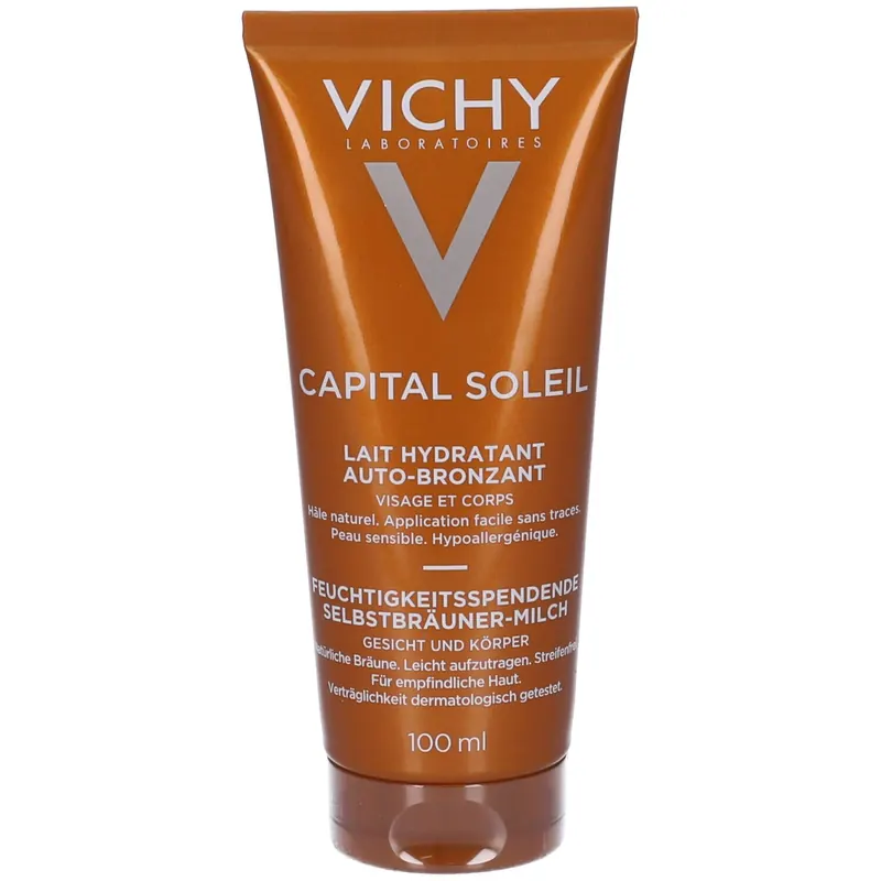 Vichy Capital Soleil Latte Idratante Auto-abbronzante per Viso e Corpo 100 ml