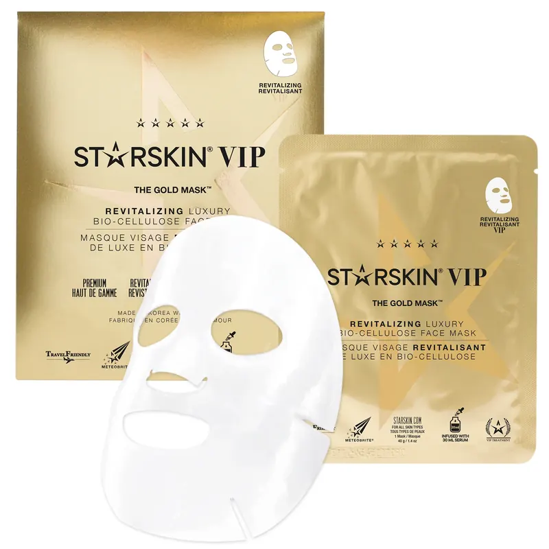 VIP THE GOLD MASK™ Revitalizing Luxury Bio-Cellulose Face Mask STARSKIN | Pinalli