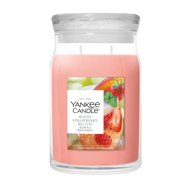 White Strawberry Bellini LARGE YANKEE CANDLE | Pinalli