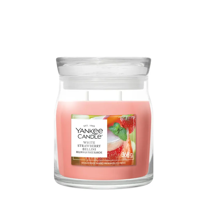 White Strawberry Bellini MEDIUM YANKEE CANDLE | Pinalli