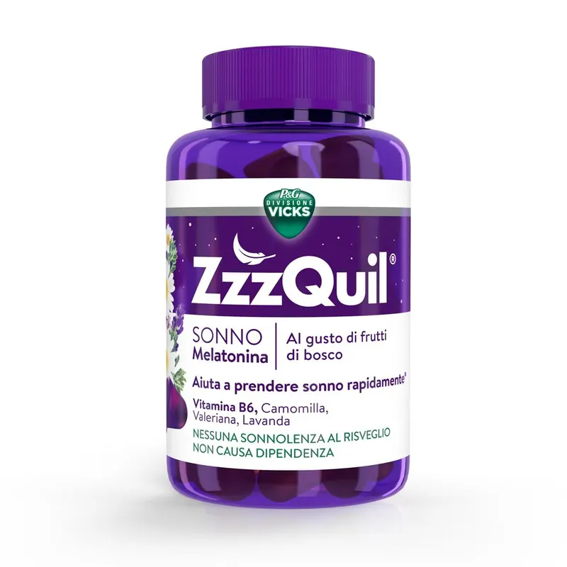 ZzzQuil Sonno Melatonina Pastiglie 60 Gommose Frutti di Bosco
